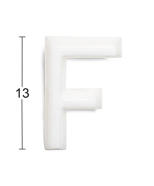 BOKSTAV HABO 1002 PLAST VIT F 13MM, 1002 13MM PLAST VIT F
