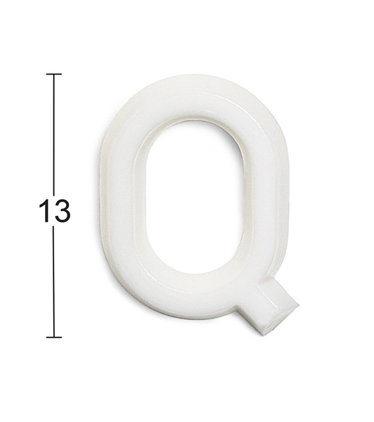 BOKSTAV HABO 1002 PLAST VIT Q 13MM, 1002 13MM PLAST VIT Q