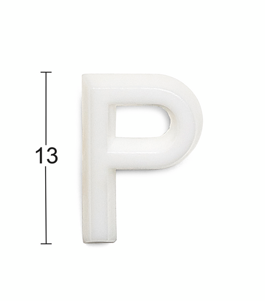 BOKSTAV HABO 1002 PLAST VIT P 13MM, 1002 13MM PLAST VIT P
