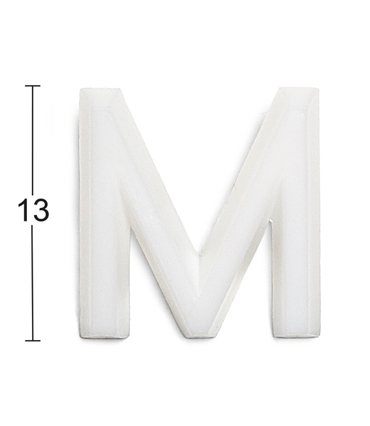 BOKSTAV HABO 1002 PLAST VIT M 13MM, 1002 13MM PLAST VIT M