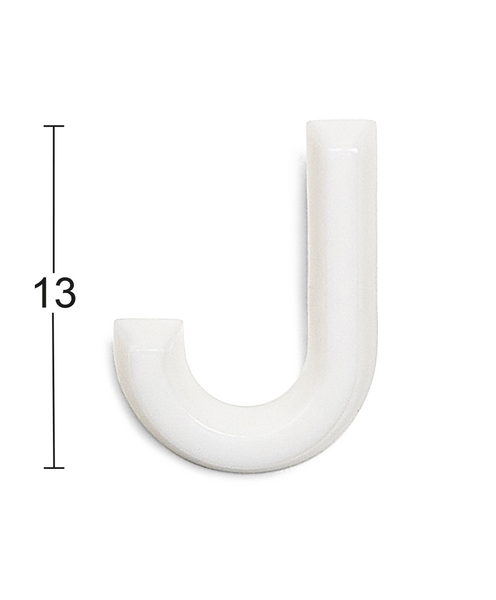 BOKSTAV HABO 1002 PLAST VIT J 13MM, 1002 13MM PLAST VIT J