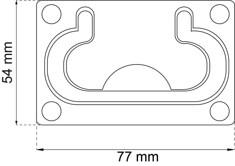 LUCKHANDTAG 77X54MM KROM 1129