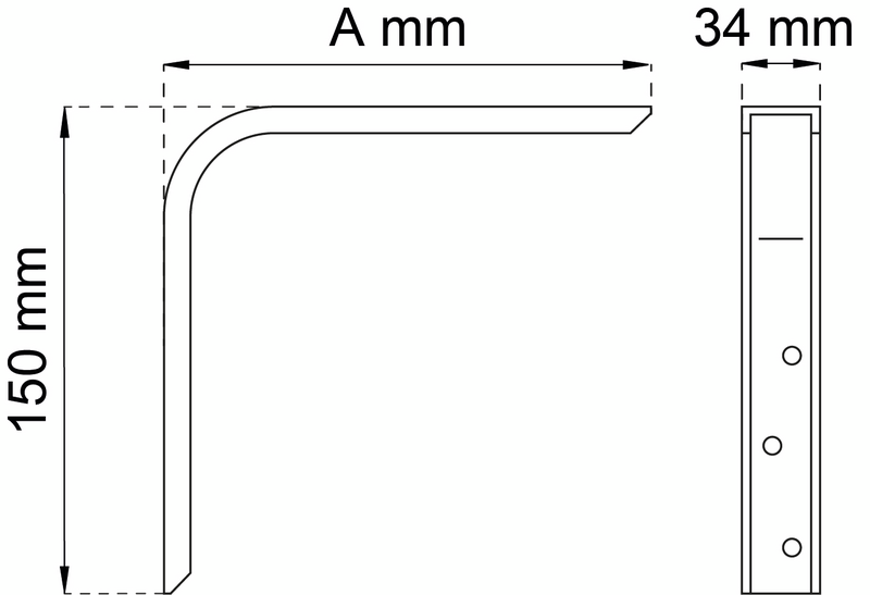 KONSOL HABO 198 GALV 180MM, 198 180MM GALV