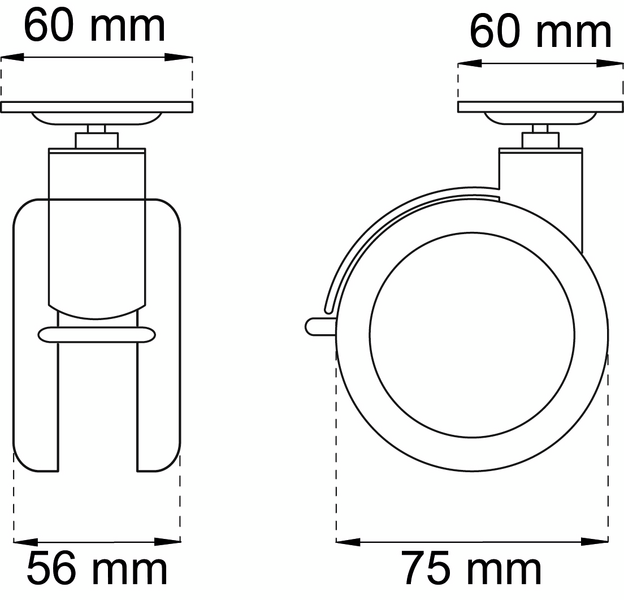 DUBBELHJUL HABO BROMS/PLATTA 1175, M. BROMS/PLATTA 1175 GRÅ 75MM