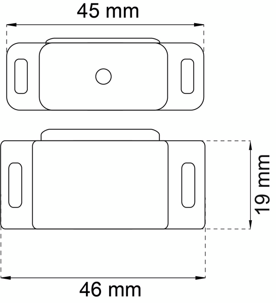 MAGNETLÅS HABO 2013 NICKEL 6KG 46X19MM 2ST
