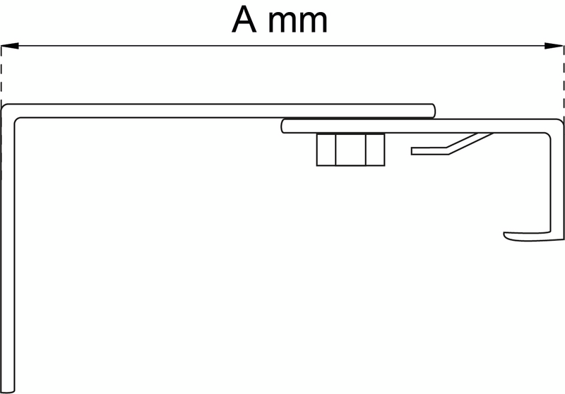 VÄGGFÄSTE HABO C-PROFIL 3122-5 VIT 100MM 2ST