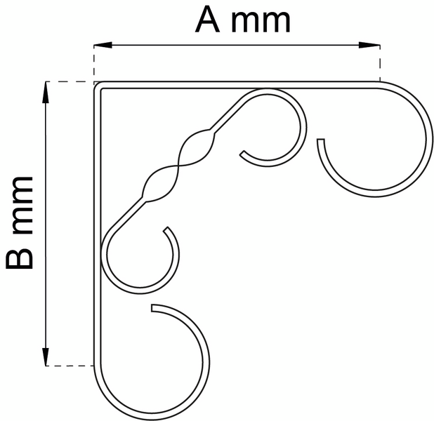KONSOL HABO 4 SVART 150X150MM
