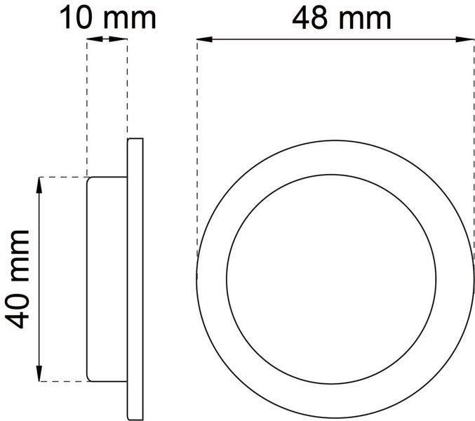 SKJUTDÖRRSHANDTAG 48MM NICK 2P 595