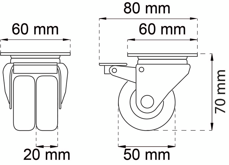 LÄNKHJUL HABO 4105 DUBBEL/BROMS D50MM