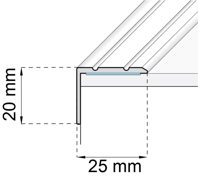 TRAPPKANTSLIST HABO 25X20MM GULD 2M, A36