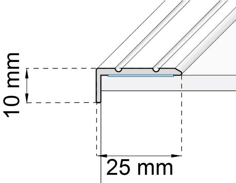 TRAPPKANTSLIST HABO A31 SILVSB 1M, A31 1000MM SILVER SB