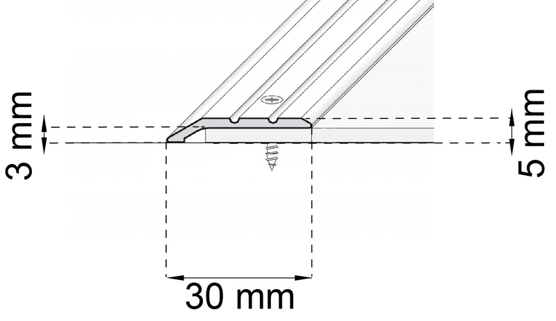 NIVÅLIST HABO 30X3MM A01 SILVER 2M
