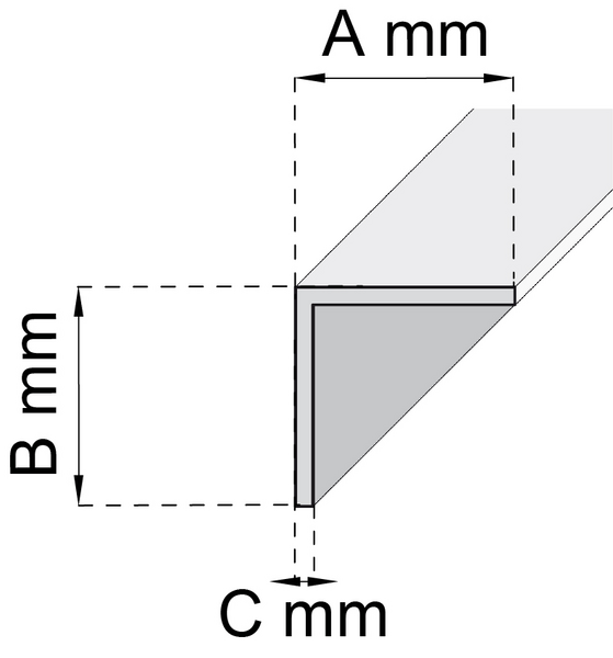 VINKELSKENA HABO B12 ALU 200CM 15X15MM