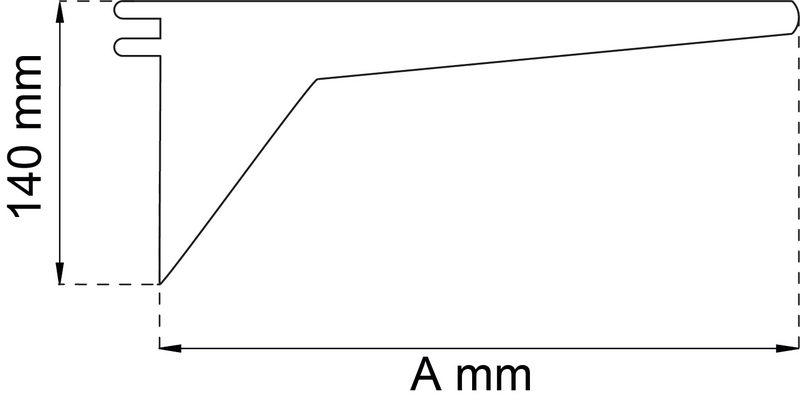 KONSOL HABO FÖRSTÄRKT HSS VIT 400MM