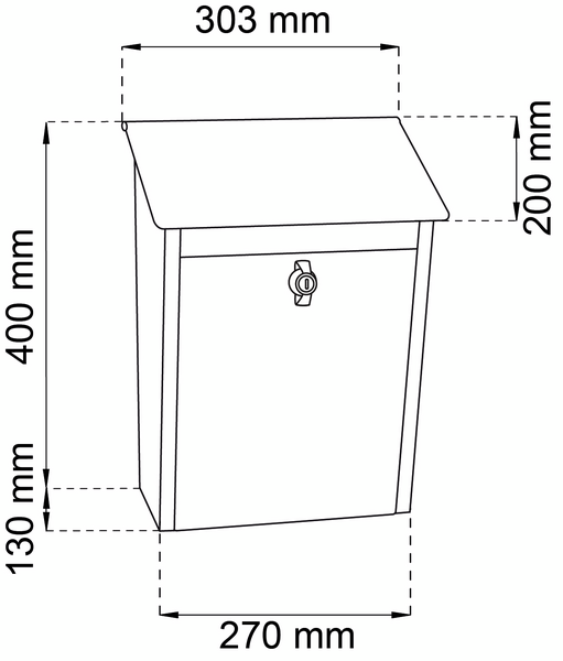 POSTLÅDA 9441B LÅSBAR SVART 400X303MM