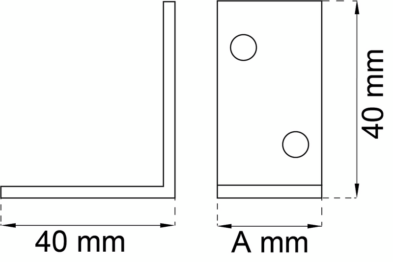 MINIVINKEL HABO 55 GALV 2X40X40X40MM