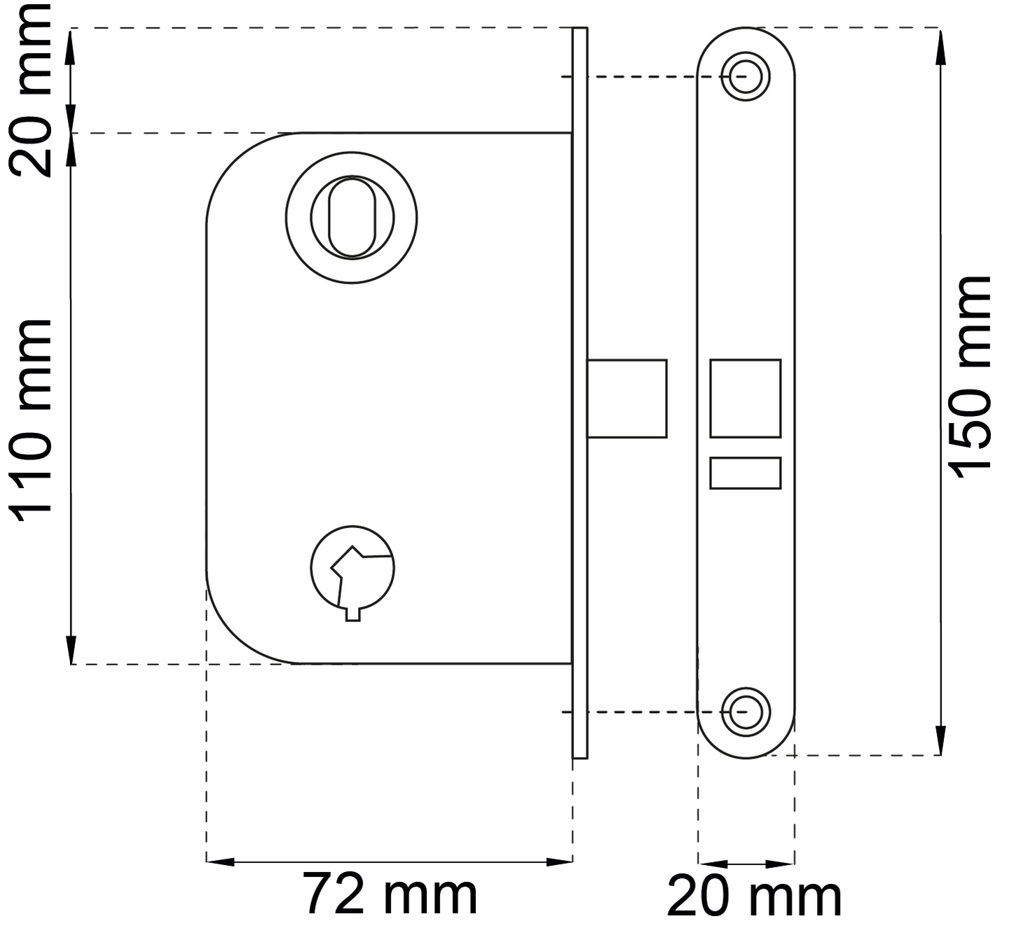 LÅSHUS HABO 62014 KROM STOLPE