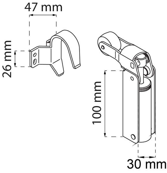 DÖRRSTÄNGARE HABO JUSTOR GRÅ