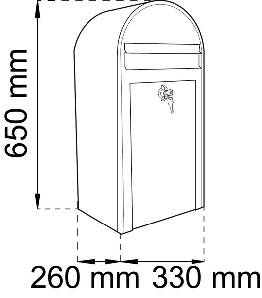 POSTLÅDA HABO 9444 MIDI VIT 650X330MM