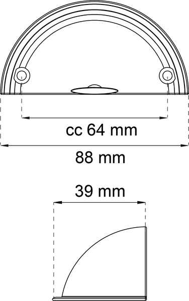 LÅDHANDTAG HABO NATHALIE SVART CC64MM 2ST