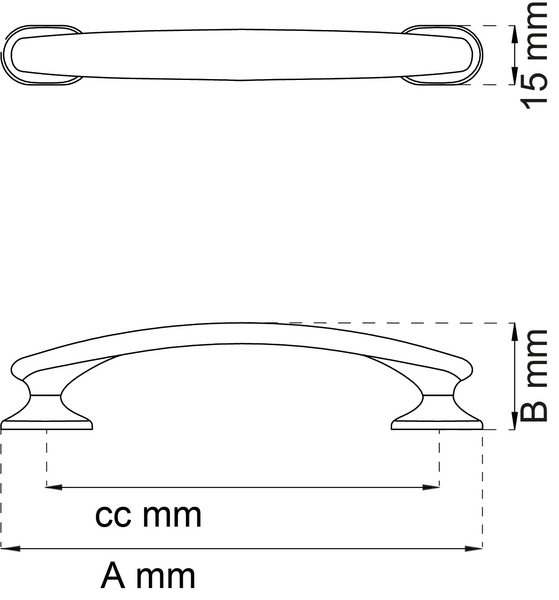 LÅDHANDTAG HABO MOLLY B NICKEL CC96MM 2ST