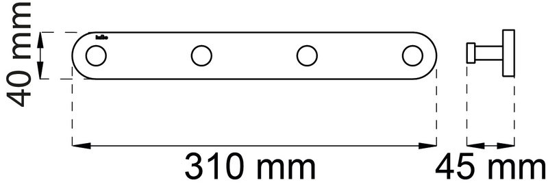 HANDDUKSHÄNGARE HABO 4-KROK LAVERNA RF 40X310MM