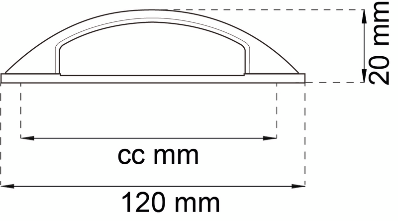 LÅDHANDTAG HABO FELICIA KROM CC86MM
