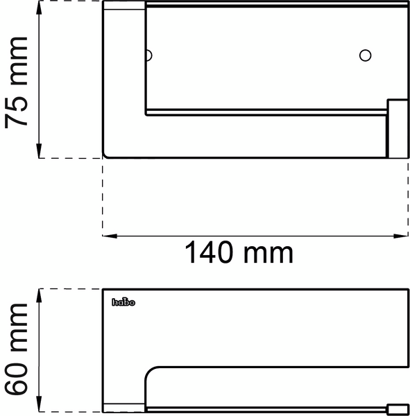 TOALETTPAPPERSHÅLLARE HABO PO 16429, SVART 75X145MM