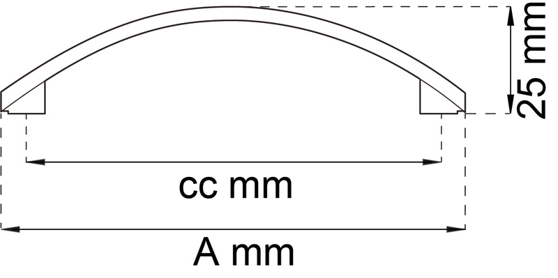 LÅDHANDTAG HABO CORNELIA SVART CC96MM 2ST