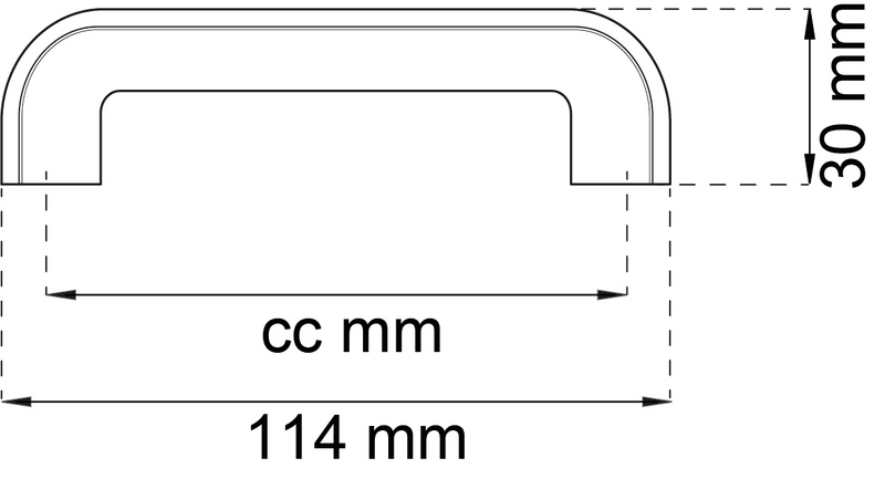 LÅDHANDTAG HABO NINA VIT CC96MM 2ST