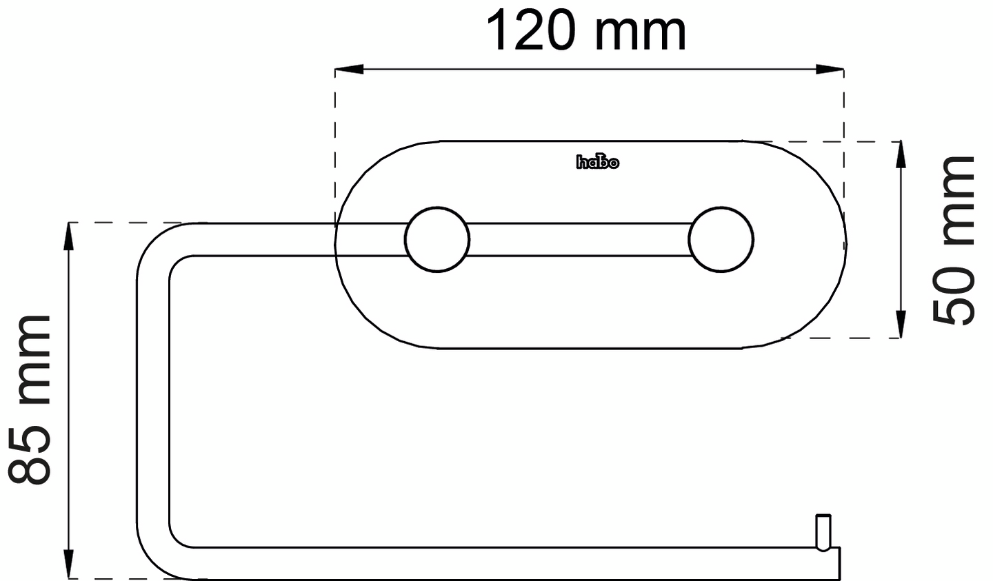 TOALETTPAPPERSHÅLLARE HABO PLAIN SVART 100X135MM