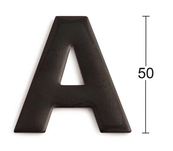 BOKSTAV HABO SJÄLVHÄFTANDE A SVART 50MM