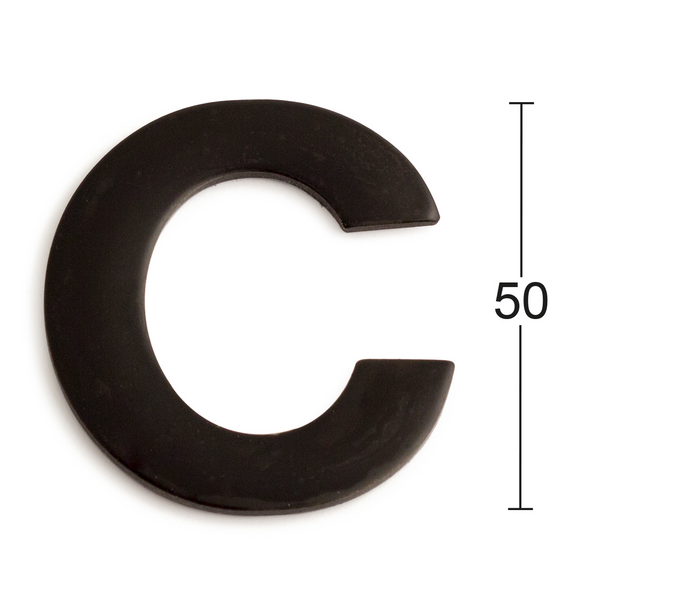 BOKSTAV HABO SJÄLVHÄFTANDE C SVART 50MM