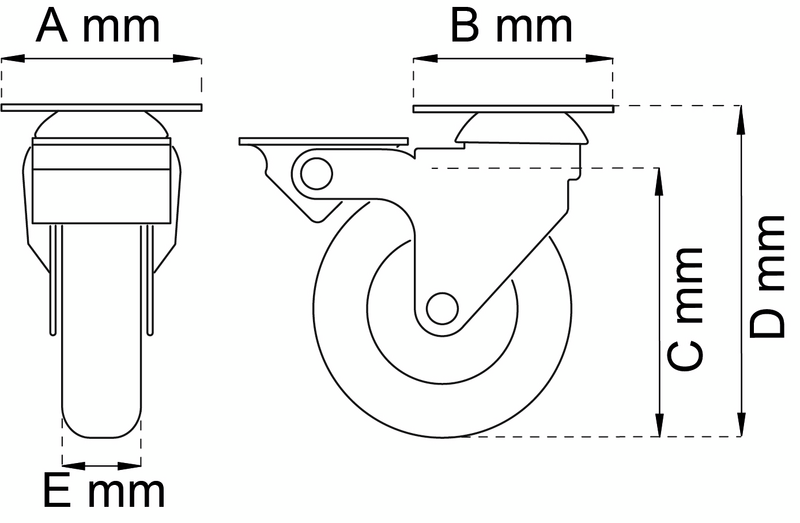 MÖBELHJUL HABO 4107 BROMS VIT D75MM