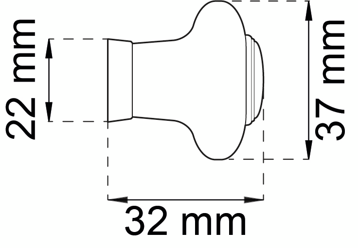 KNOPP HABO ERIK VIT/B TENN D37MM