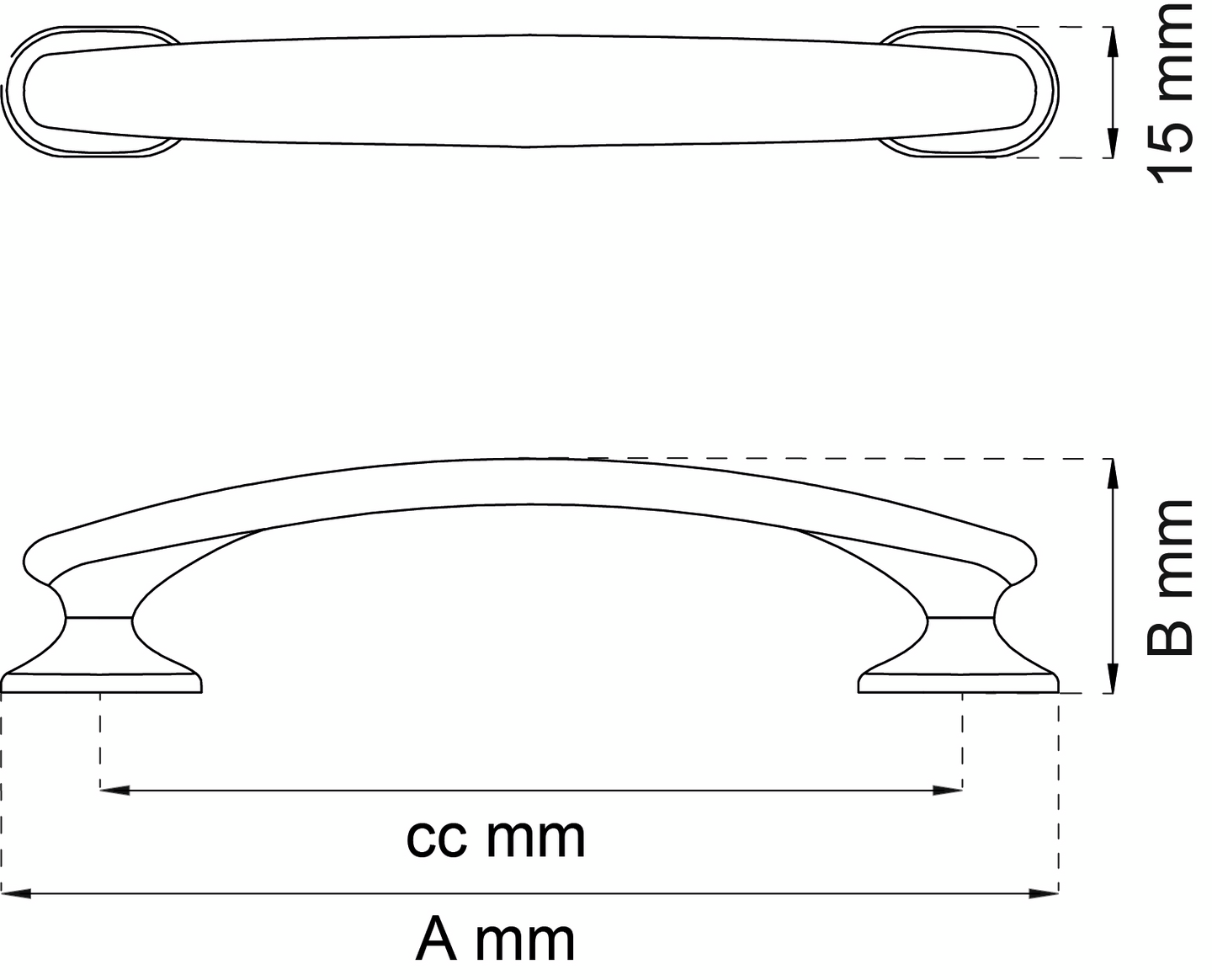 LÅDHANDTAG HABO MOLLY B MÄSS CC96MM 2ST