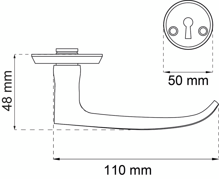 DÖRRHANDTAG HABO A1871 M.MÄSS KOMBI, MATT