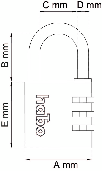 HÄNGLÅS HABO 203-38 KOMBI MÄSSING SB