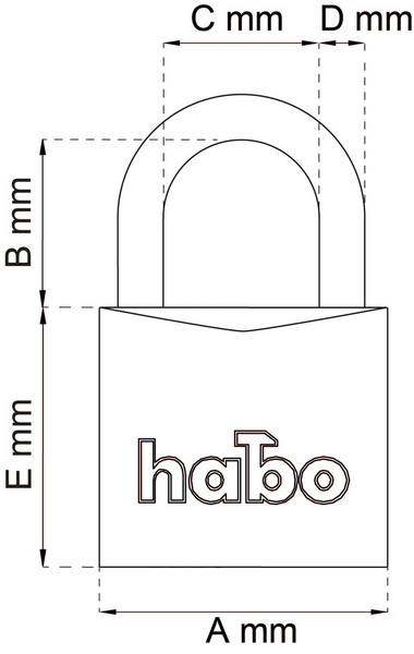 HÄNGLÅS HABO 403-50 MÄSS