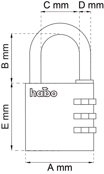 HÄNGLÅS HABO 203-30 KOMBI RÖD SB