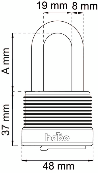 HÄNGLÅS HABO 704-40HB63 VÄDERSK SB