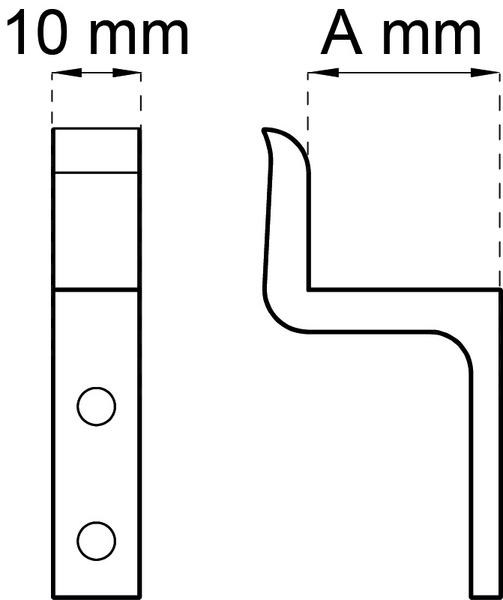 FÖNSTERVREDSHAKE 10MM NICKEL 3 FÖRNICKLAD