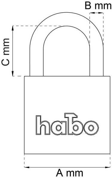 HÄNGLÅS HABO 900-33 KLASS 3 EXKL OVAL CYLINDER 60MM