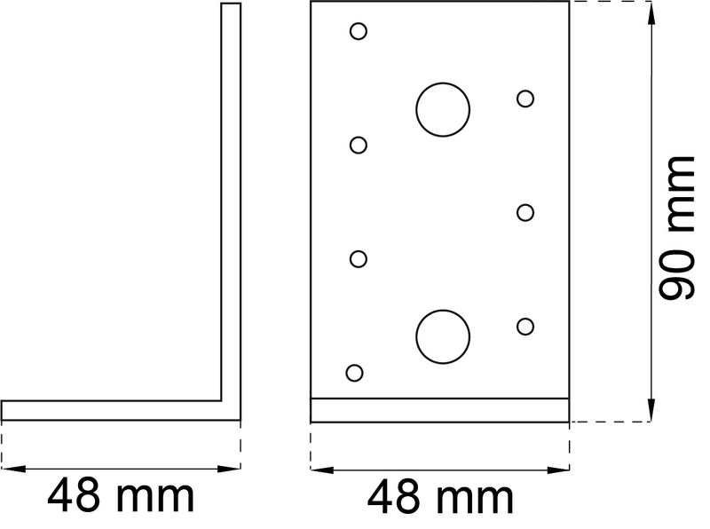 VINKEL HABO 403UF GALV 3X90X48X48MM