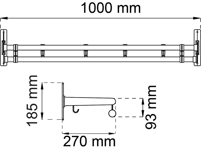 HATTHYLLA HABO ELEGANT PLUS, ALU/SVART 1M