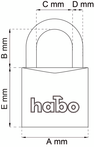 HÄNGLÅS HABO 402-25 MÄSSING SB