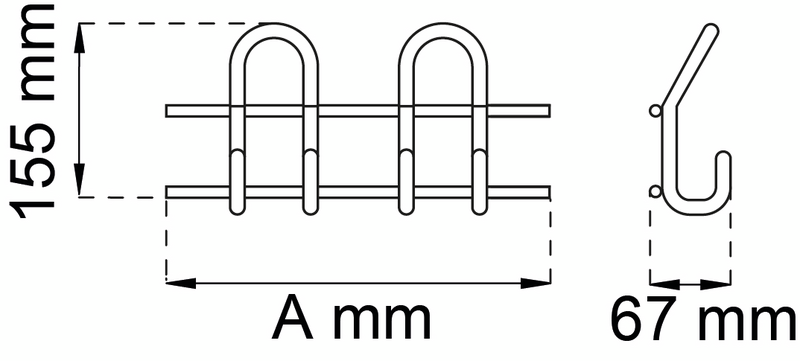 KROKRAD HABO SATURN 2KROK VIT SB, 155X300MM