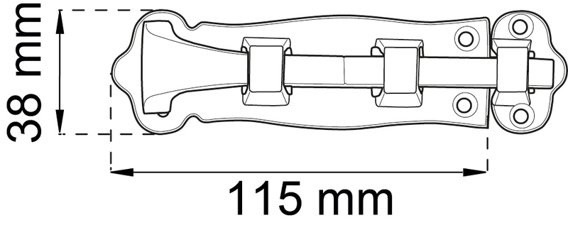 SKJUTREGEL SMIDE 115MM SB
