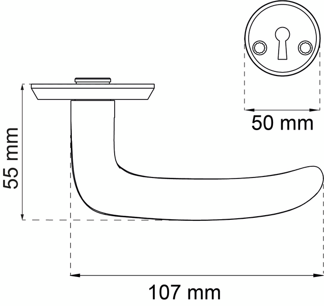 DÖRRHANDTAG HABO A696 KROM MED NYCKELSKYLT