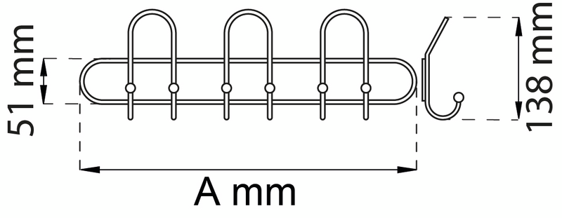 KROKRAD HABO TRENDLINE 3X2-KROK GRÅ 138X390MM
